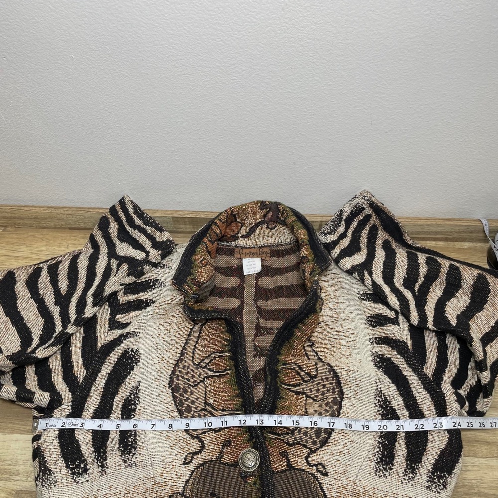 Painted Pony Vintage Safari Zebra Tapestry Jacket Cotton Made in Texas One Size - Picture 5 of 7